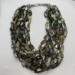 One of a Kind Multi Strands Abalone Beads  Necklace